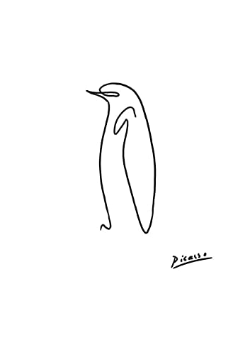 Spiffing Prints Pablo Picasso Kunstdruck, Pinguin, mittelgroß, halbglänzend, ungerahmt von Spiffing Prints