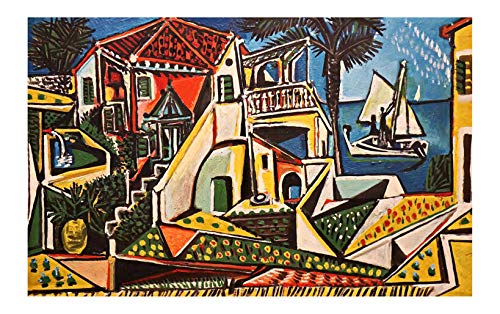 Spiffing Prints Pablo Picasso - mediterrane Landschaft - groß - matt - ungerahmt Kunstdruck Poster von Spiffing Prints