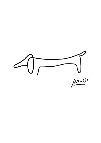 Spiffing Prints Picasso – Dackel Hund – klein – Archivierungsmatte – ungerahmt von Spiffing Prints