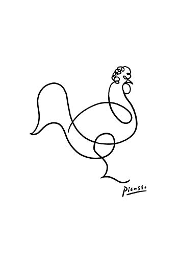 Spiffing Prints Picasso – Huhn – klein – seidenmatt – ungerahmt von Spiffing Prints
