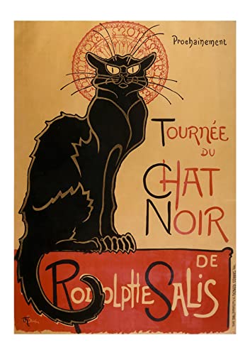 Spiffing Prints Tournee du Chat Noir Steinlen Kunstdruck, gerahmt, extragroß, halbglänzend von Spiffing Prints