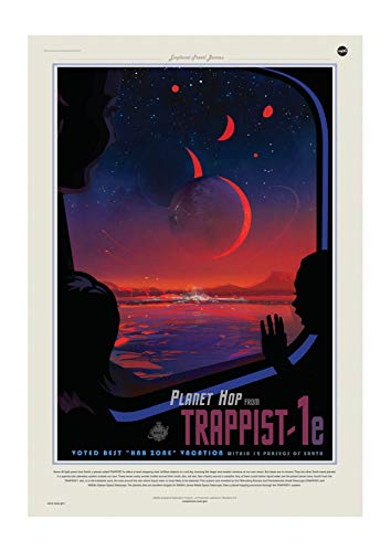 Spiffing Prints Trappist-1e NASA Space Tourism - Extra Large - Matte - Unframed von Spiffing Prints