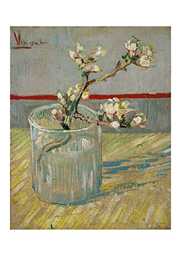 Spiffing Prints Vincent Van Gogh – Blühender Mandelzweig im Glas 1888 Giclée, klein, halbglänzend, ungerahmt von Spiffing Prints