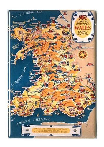 Spiffing Prints Wales British Railways Map – groß – halbglänzend – ungerahmter Kunstdruck Reiseposter von Spiffing Prints