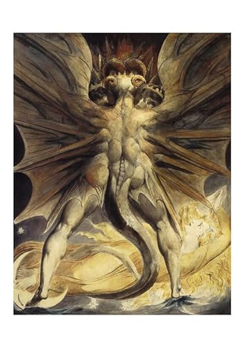 Spiffing Prints William Blake Poster / Kunstdruck, Motiv Roter Drache, halbglänzend, ungerahmt von Spiffing Prints