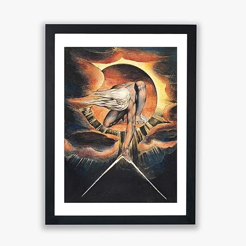 Spiffing Prints William Blake - The Ancient of Days - Wall Poster - Home Décor Art - Giclee Print - Framed Print - Large von Spiffing Prints