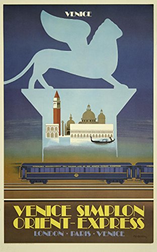 Venice Simplon Orient Express Venice - Small - Semi Gloss Print von Spiffing Prints