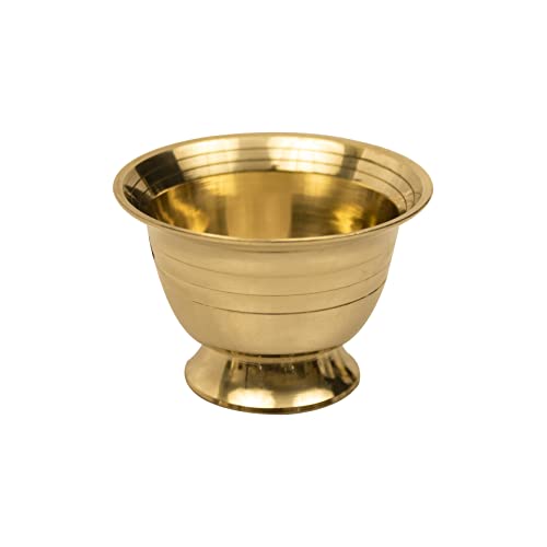 Spillbox Chandhan-Schüssel aus Messing, Kumkum, Kurkuma, Sandale, Haldi, Schale, Pooja, Puja, Halter, Roli, Ständer, Mehrzweck, für Tempelheim, Gewicht: 60 g, Padam Payala (2) von Spillbox
