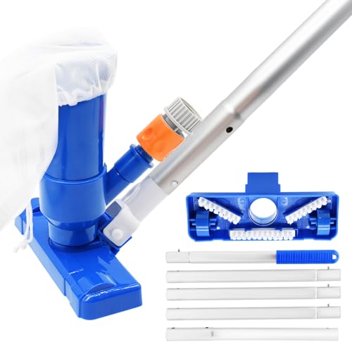Verbesserter Pool-Staubsauger für oberirdische Pools – Handstaubsauger, Laubsauger-Set mit Bürste mit 5 Abschnitten von 177,8 cm, kleiner Staubsauger für Unterwasser, Spas, Teiche von SpinLaLa