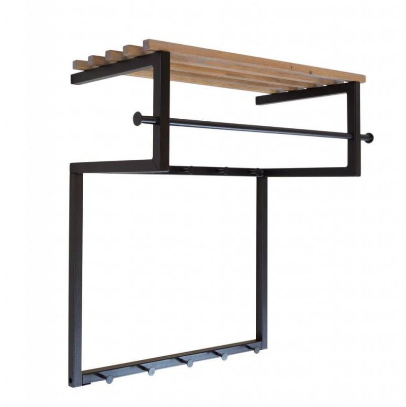 Spinder Design Wandgarderobe Garderobe Wandgarderobe RIZZOLI Metall Schwarz lackiert mit Hutablage von Spinder Design