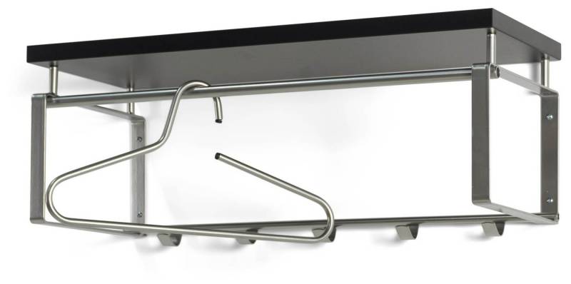 Spinder Design Wandgarderobe Garderobe Wandgarderobe Rex 3 in Nickeloptik, Hutablage in Schwarz von Spinder Design