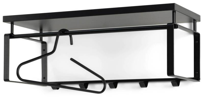 Spinder Design Wandgarderobe Wandgarderobe REX 3 Schwarz, Garderobe mit 5 Haken und Hutablage von Spinder Design