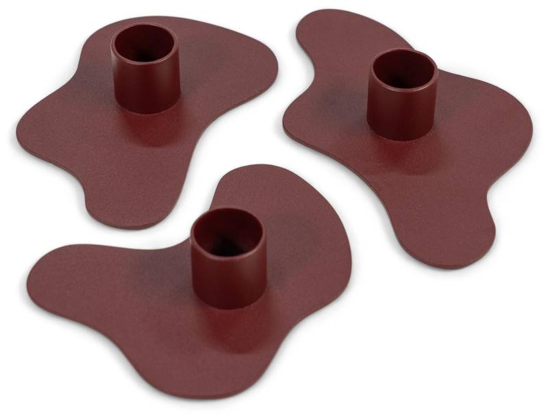 Spinder MELT Kerzenhalter Set, Stahl, modern-minimalistisch, burgunderrot von Spinder Design