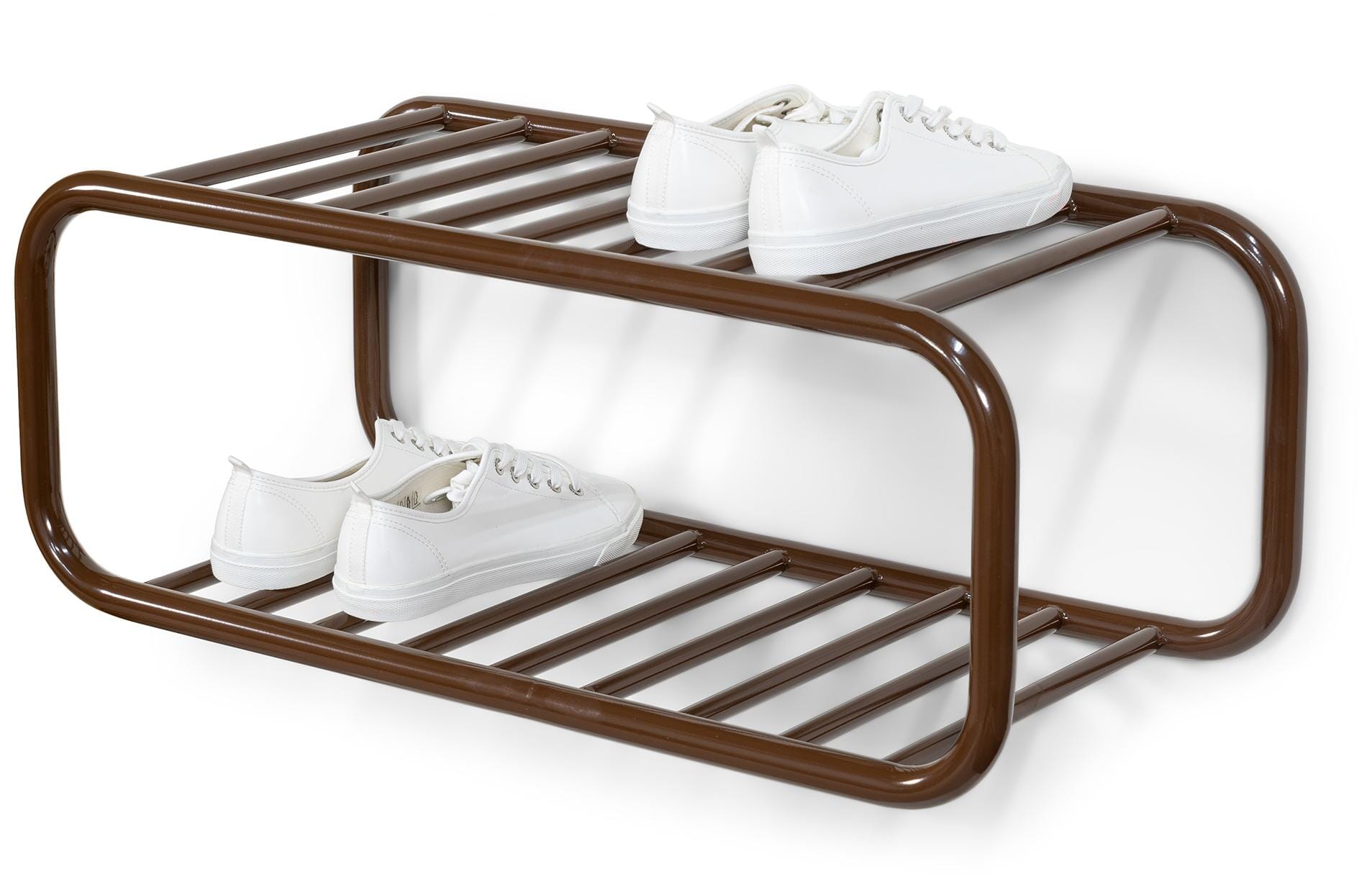 Spinder Retro Schuhregal Stahl Chocolate Brown 70er Jahre Stil Spinder Retro Schuhregal Stahl Chocolate Brown 70er Jahre Stil von Spinder Design