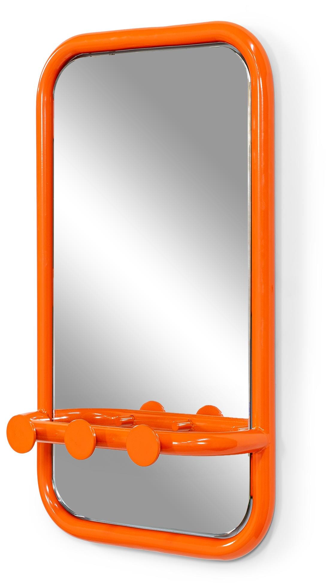 Spinder Retro Spiegel Stahl Orange mit Haken 70er Jahre Design Spinder Retro Spiegel Stahl Orange mit Haken 70er Jahre Design von Spinder Design