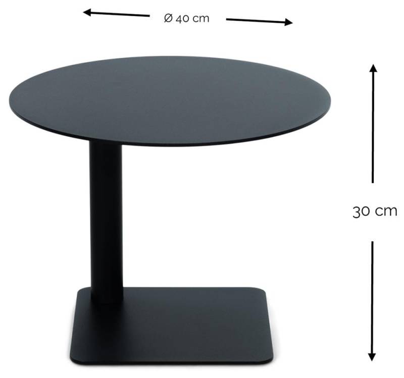Spinder SUNNY 30 Beistelltisch, moderner Stahl, Schwarz, 40x30x40 cm von Spinder Design