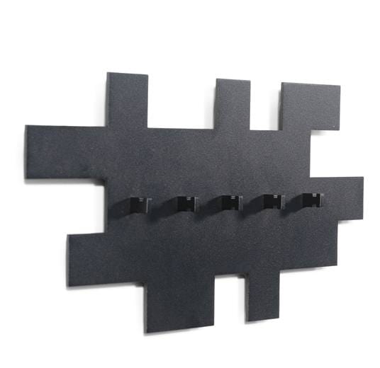 Spinder TETROMINO Garderobe Hakenleiste Schwarz, MDF, Stahl, Skandinavisch von Spinder Design