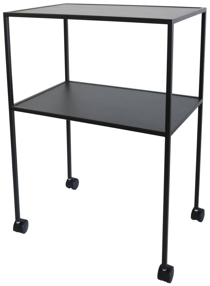 Spinder Trolly: Minimalistischer Stahl-Serviertisch, Schwarz, Mobil von Spinder Design