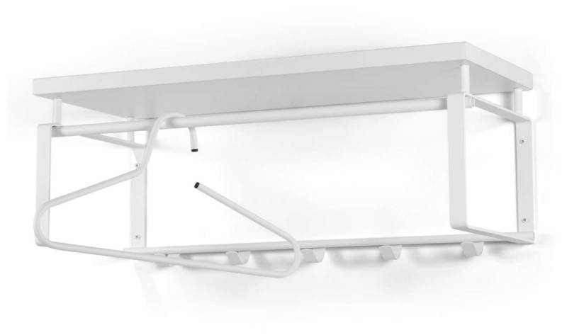 Wandgarderobe REX 3 Weiß, Garderobe mit Hutablage und 5 Haken, Spinder von Spinder Design