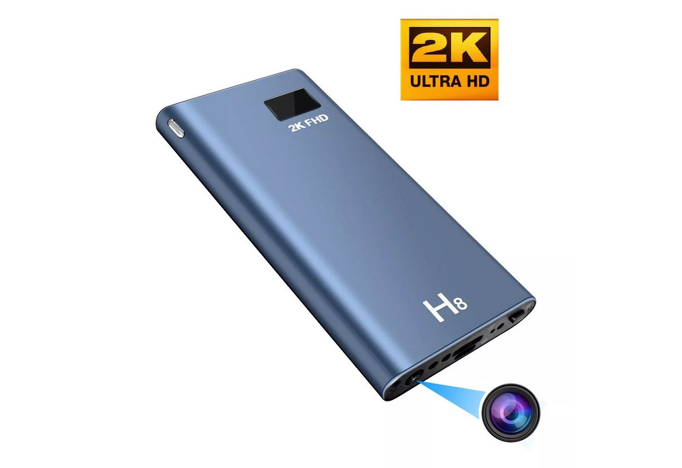 SpionProfi Überwachungskamera 2k Powerbank Mini Kamera Video Ton Aufnahme Überwachungskamera Spion (1-tlg., 5000mAh Powerbank mit versteckte 2k Kamera) von SpionProfi