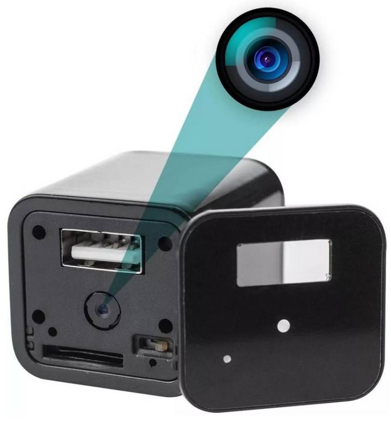 SpionProfi Überwachungskamera Mini Kamera Video Ton Überwachungskamera mit Bewegungsmelder Haus Cam (Innenbereich, Universal Usb Ladegerät versteckte Kamera Spycam Spion Haus Mini Cam) von SpionProfi