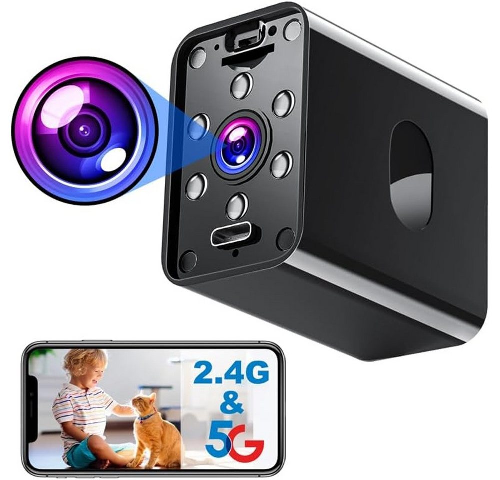 SpionProfi Überwachungskamera Mini Kamera Wifi Wlan Video Ton Bild Aufnahme Nachtsicht Cam (Innenbereich, 1-tlg., Wlan Wifi Mini Kamera mit kostenloser Live App) von SpionProfi