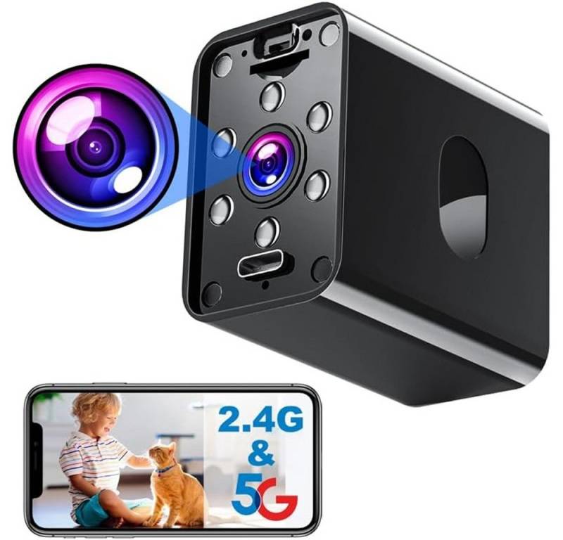 SpionProfi Überwachungskamera Mini Kamera Wifi Wlan Video Ton Bild Aufnahme Nachtsicht Cam (Innenbereich, 1-tlg., Wlan Wifi Mini Kamera mit kostenloser Live App) von SpionProfi