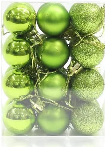 24 Stücke 30mm Weihnachtskugeln Dekoration Bruchsicher Christbaumkugeln Mini Weihnachten Hängende Kugel für Weihnachtsbaum Urlaub Hochzeit Party Dekoration, Weihnachtskugeln Ornamente Set Grün von SpirWoRchlan