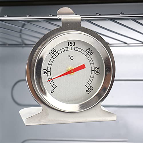 Backofenthermometer 300 Grad Edelstahl Rostfrei zum Aufhängen und hinstellen Backofen Thermometer analog Grill-Thermometer Bratenthermometer Ofenthermometer für BBQ, Grill, Smoker Silber von SpirWoRchlan