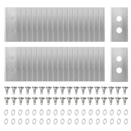 SpirWoRchlan 36 x Premium Titans Ersatzmesser + Sicherung - Messer Kompatibel Mit Mammotion Luba, Luba 2, Yukas, Luba Mini & Yukas Mini, Verbessertes Schruubendesign für Mammotion Silber von SpirWoRchlan