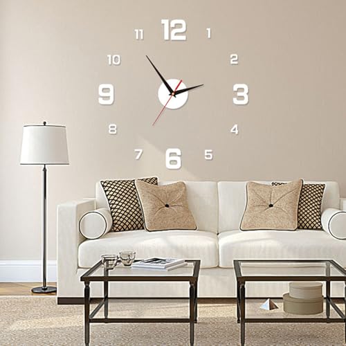 SpirWoRchlan 3D Wanduhr Zum Kleben - DIY Mute MODERN MODERT Silber von SpirWoRchlan