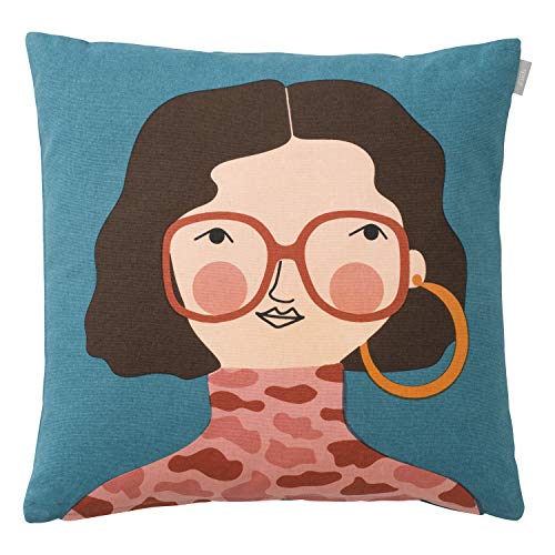 Spira of Sweden Kissenbezug Gesicht Hedda Cartoon 50 x 50 cm, 1 Stck, Cartoonfiguren, Wohnzimmer-Deko, Akzentkissen fr Sofa oder Sessel, saisonale individuelle Dekoration von Spira of Sweden