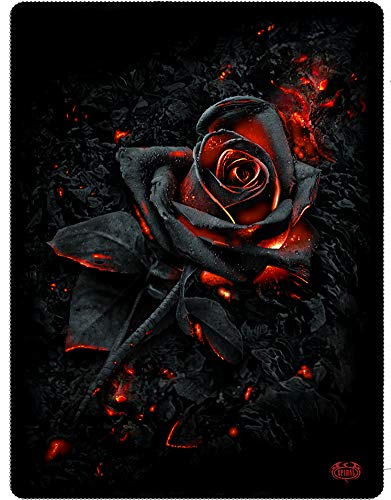 Spiral - Burnt Rose - Fleece-Decke mit Print auf beiden Seiten - Gothic Geschenke - Bettwäsche Gothic Love&Roses von Spiral