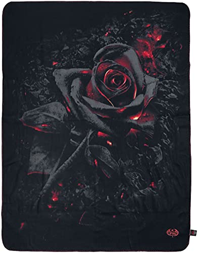 Spiral Burnt Rose Unisex Decke schwarz 100% Polyester Gothic, Romantik von Spiral