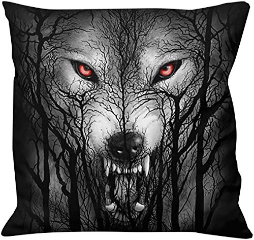 Spiral - Forest Wolf - Quadratisches Zierkissen von Spiral