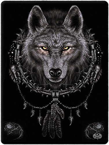 Spiral Wolf Dreams Fleecedecke Unisex Decke schwarz 100% Polyester Biker, Gothic, Horror, Rockwear von Spiral