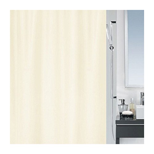 Spirella Anti-Schimmel Duschvorhang - Anti-Bakteriell, waschbar, wasserdicht - Polyester, „Primo “ 180x200cm Beige von Spirella