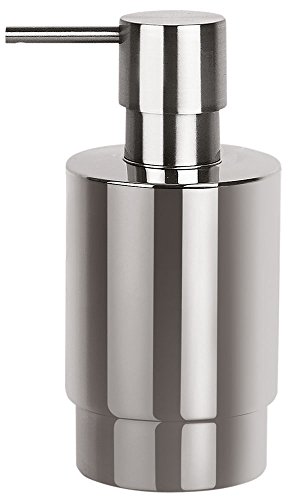 Spirella Premium Seifenspender Nyo in edlem Design | Flüssigseifen-Spender aus Edelstahl | Fassungsvermögen: 200ml | ØxH: 6,5 x 14 cm | Silber von Spirella