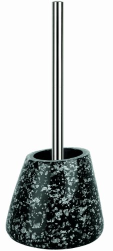 Spirella "Etna WC Bürste Toilettenbürste in Steinoptik aus Polyresin 17x13x19cm Glitzer Schwarz von Spirella