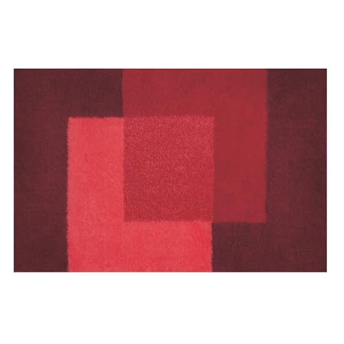 Spirella 10.16898 WC-Vorleger ohne Ausschnitt Crossover 55 x 65 cm, rot von Spirella