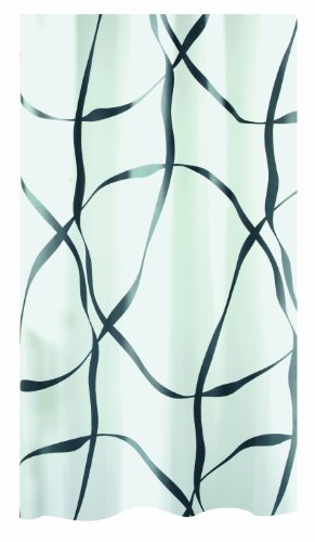 Spirella Anti-Schimmel Duschvorhang - Anti-Bakteriell, waschbar, wasserdicht, Polyester, „Ribbon“ 120x200cm Weiß von Spirella
