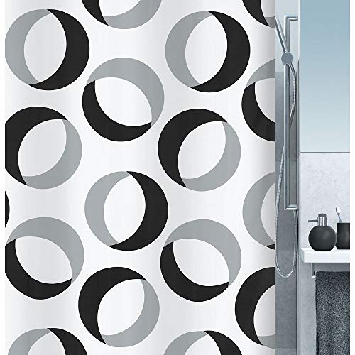 Spirella Anti-Schimmel Duschvorhang Rings Anti-Bakteriell, waschbar, wasserdicht Polyester 180x200cm weiß, grau, schwarz von Spirella