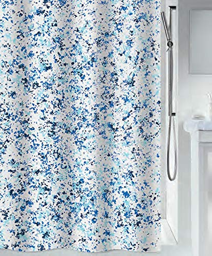 Spirella Anti-Schimmel Duschvorhang - Anti-Bakteriell, waschbar, wasserdicht, Polyester, „Vision“ 180x200cm Blau von Spirella