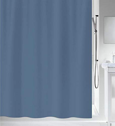 Spirella Anti-Schimmel Duschvorhang - Anti-Bakteriell, waschbar, wasserdicht - Polyester, „Primo “ 120x200cm Blau von Spirella