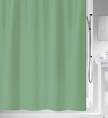 Spirella Anti-Schimmel Duschvorhang - Anti-Bakteriell, waschbar, wasserdicht - Polyester, „Primo “ 120x200cm Grün von Spirella