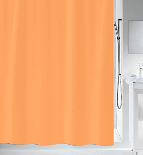 Spirella Anti-Schimmel Duschvorhang - Anti-Bakteriell, waschbar, wasserdicht - Polyester, „Primo “ 180x200cm Orange von Spirella