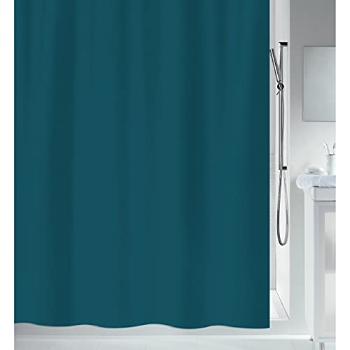 Spirella Schimmel Duschvorhang-Anti-Bakteriell, waschbar, wasserdicht-Polyester, „Primo “ 240x180cm Petrol, Blue, 240 x 180 cm von Spirella