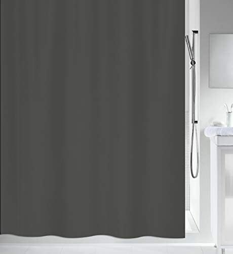 Spirella 1 Schimmel Duschvorhang-Anti-Bakteriell, waschbar, wasserdicht-Polyester, „Primo “ 180x200cm Anthrazit, Grey, 180 x 200 cm Spirella 1 Schimmel Duschvorhang-Anti-Bakteriell, waschbar, wasserdicht-Polyester, „Primo “ 180x200cm Anthrazit, Grey, 180 x 200 cm von Spirella