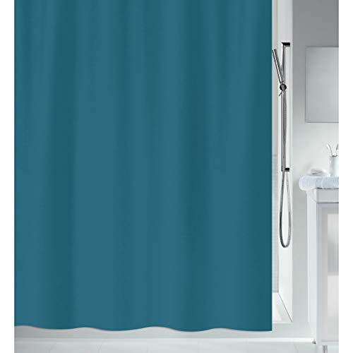 Spirella Anti-Schimmel Duschvorhang - Anti-Bakteriell, waschbar, wasserdicht - Polyester, „Primo “ 180x200cm Blau von Spirella