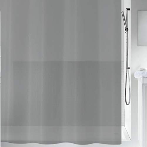 Spirella Anti-Schimmel Duschvorhang Bio Anti-Bakteriell, waschbar, wasserdicht PEVA 180x200cm Grau von Spirella